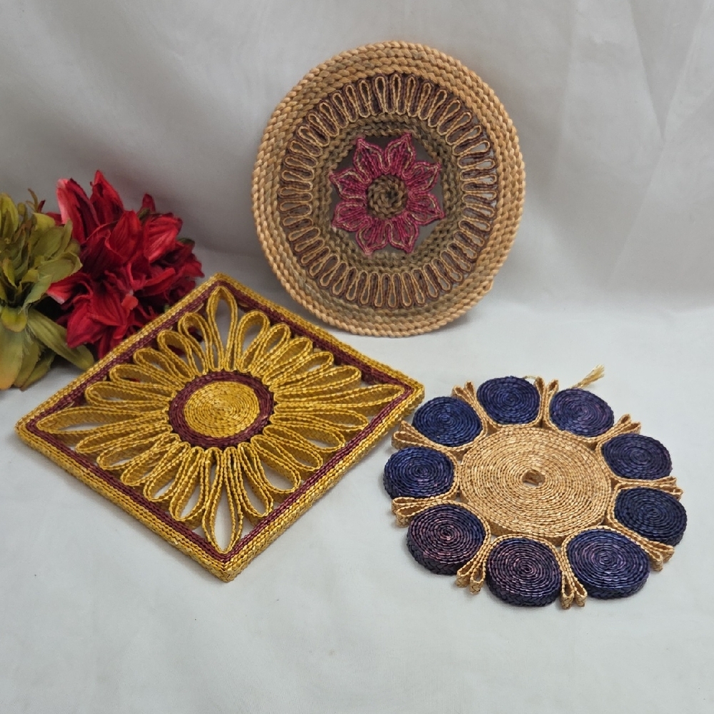 Vintage Wicker Trivet Hot Pads